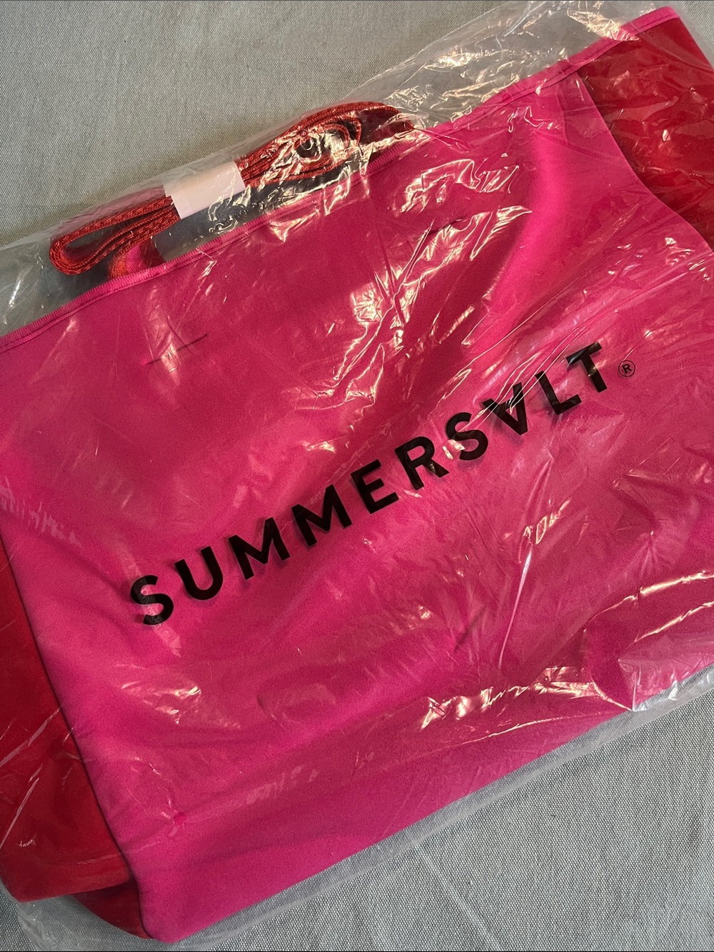 summersalt Hot Pink Tote with Black Logo